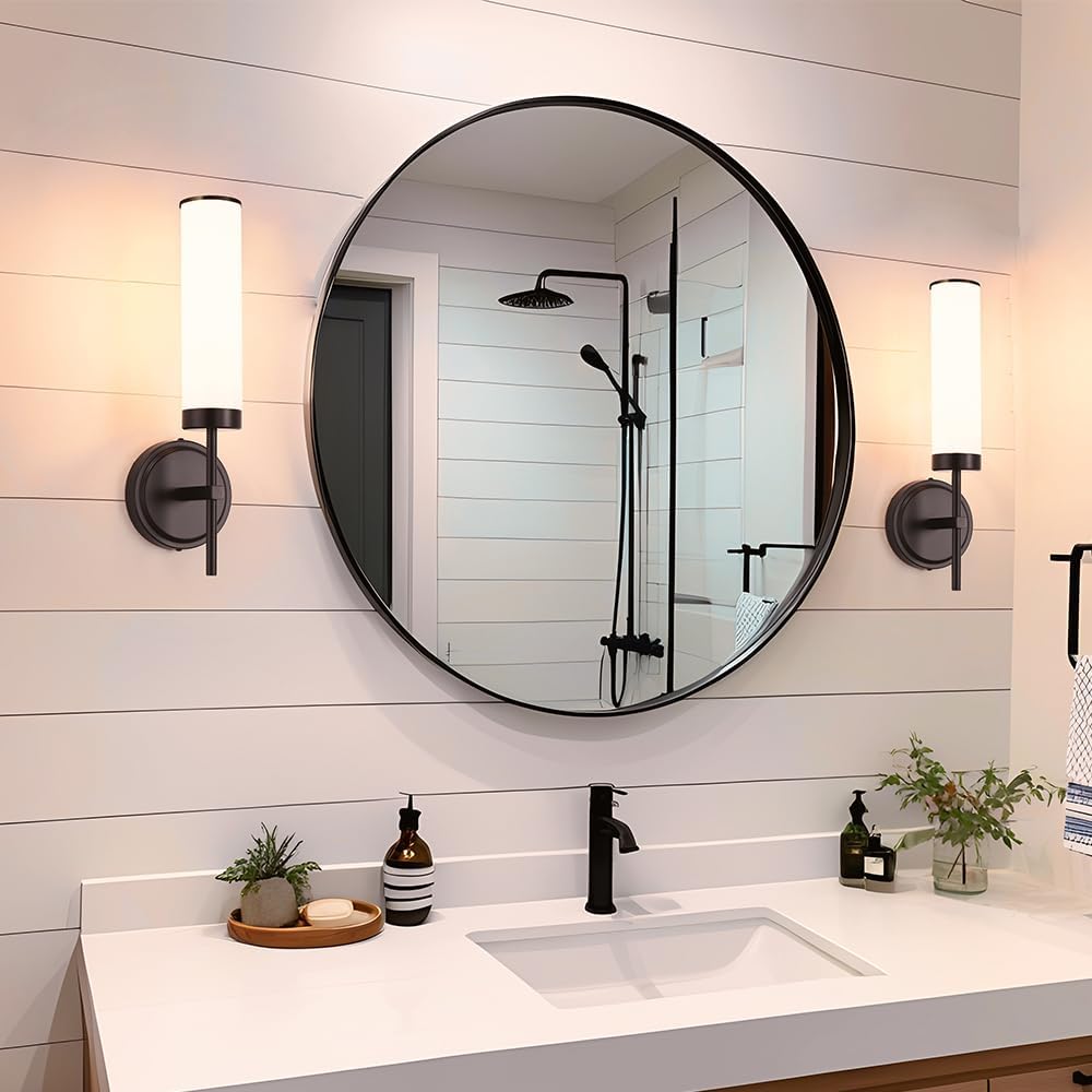 Black Glass Dual Wall Sconces