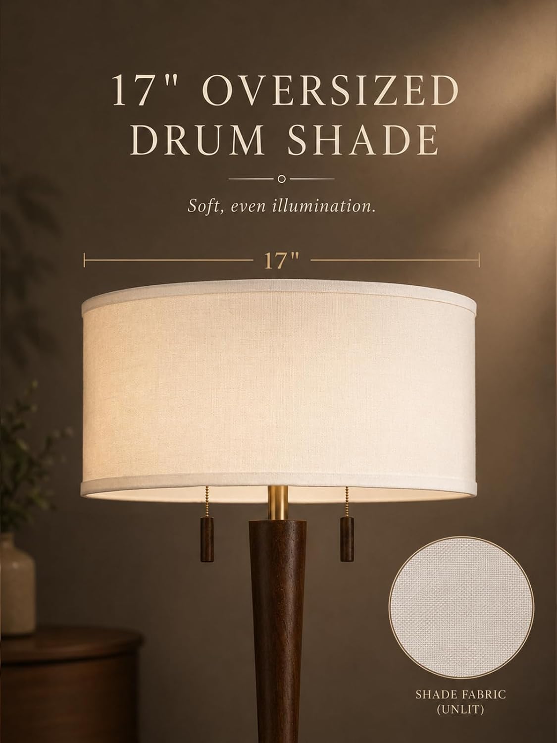 Wooden Pull Chain Floor Lamp