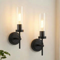 Dual Black Hardwired Wall Sconce
