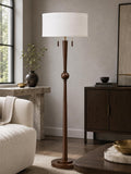 Wooden Pull Chain Floor Lamp