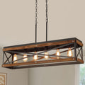 Oak Metal Six Linear Lamp