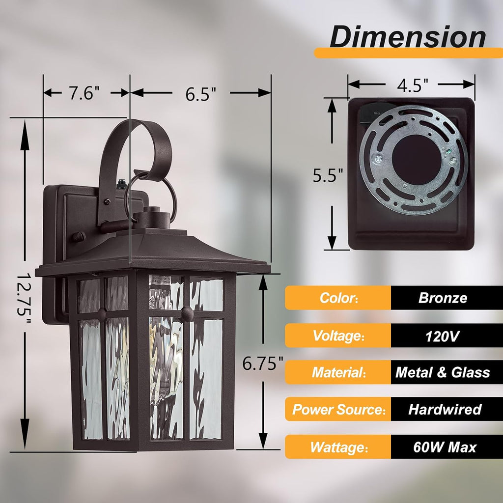 Bronze Dusk Dawn Wall Lights