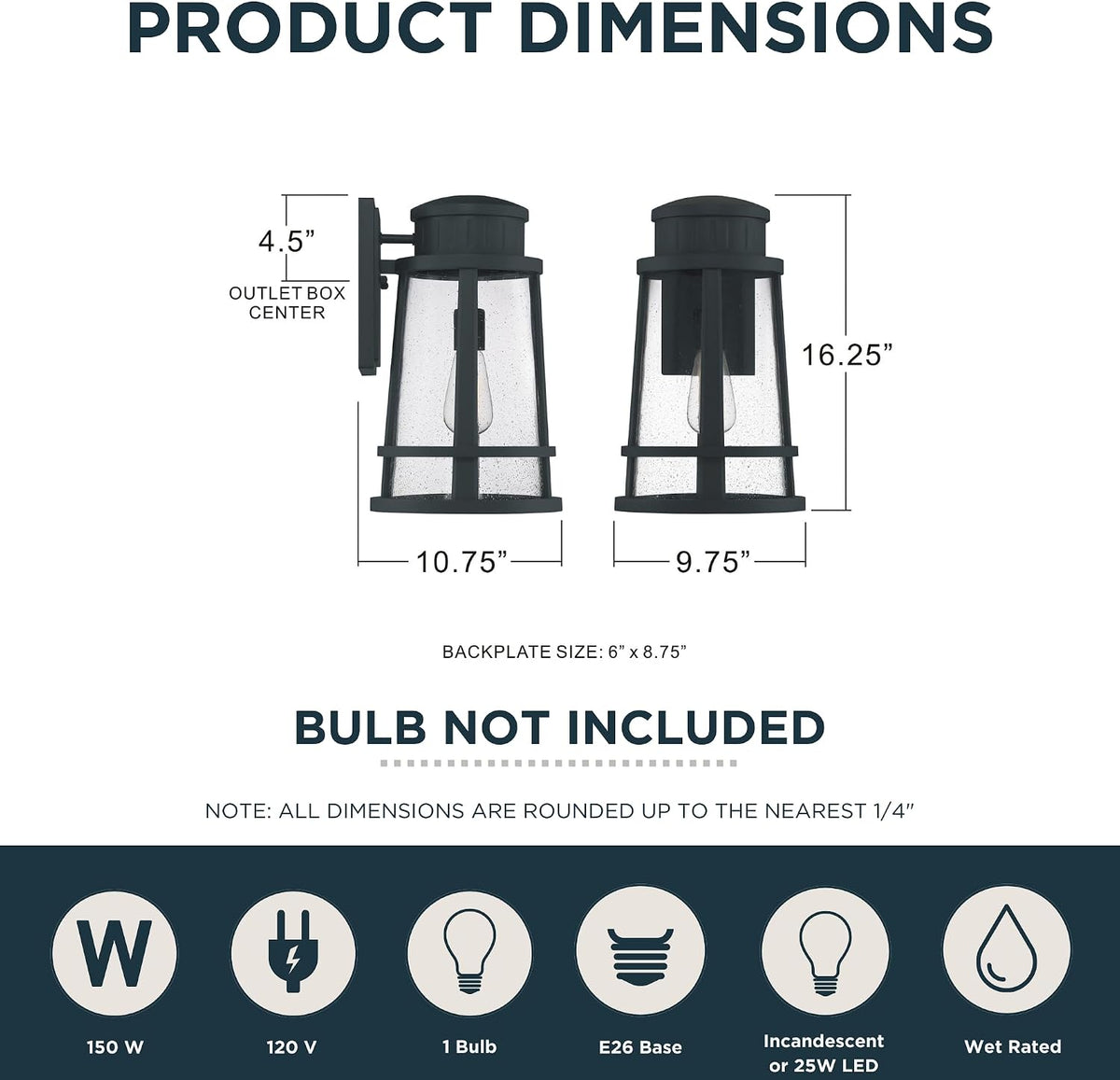 Black Coastal Outdoor Lantern