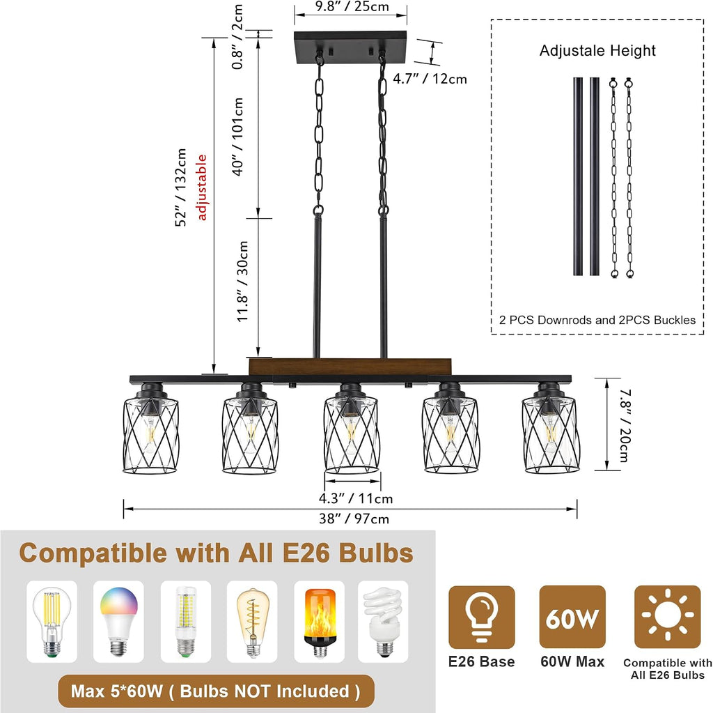 Farmhouse Linear Pendant Lamp