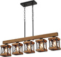 Oak Metal Five Linear Lamp