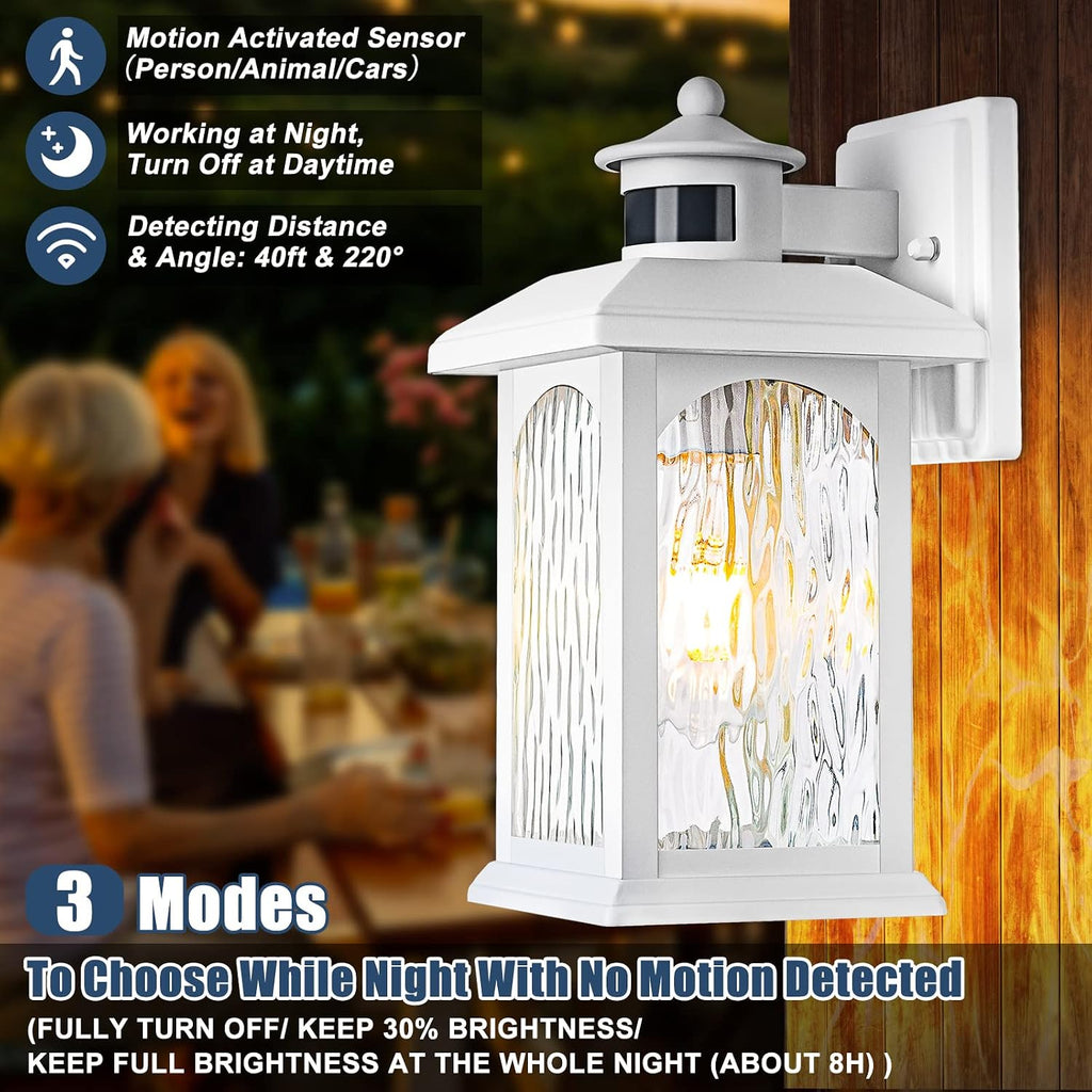 Sensor White Outdoor Lantern