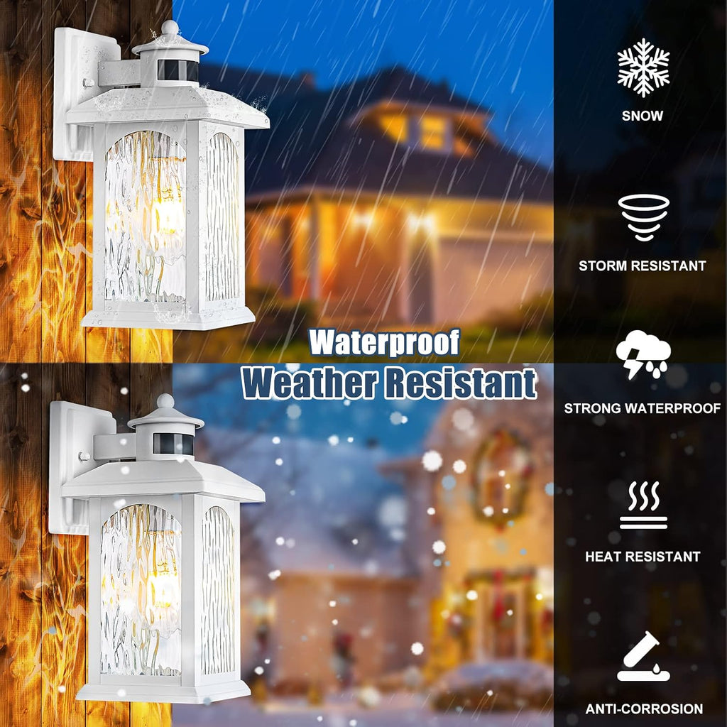 Sensor White Outdoor Lantern