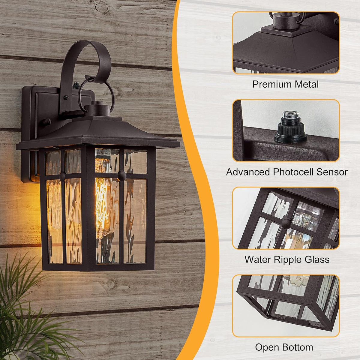 Bronze Dusk Dawn Wall Lights