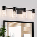 Four Bulb Black Glass Lamp