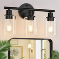 Triple Black Glass Vanity Lamp